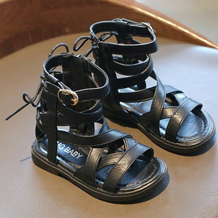 

Aayomet Toddler Kids Non-Slip Girls Baby Shoes Solid Sandals Rubber Sandals Baby Shoes Closed Toe Water Shoes for Kids Black 3.5 Years