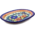 thumbnail image 1 of Polish Pottery 11½-inch Oval Platter (Butterfly Splendor Theme) Signature UNIKAT Hand Painted in Boleslawiec, Poland + Certificate of Authenticity, 1 of 6