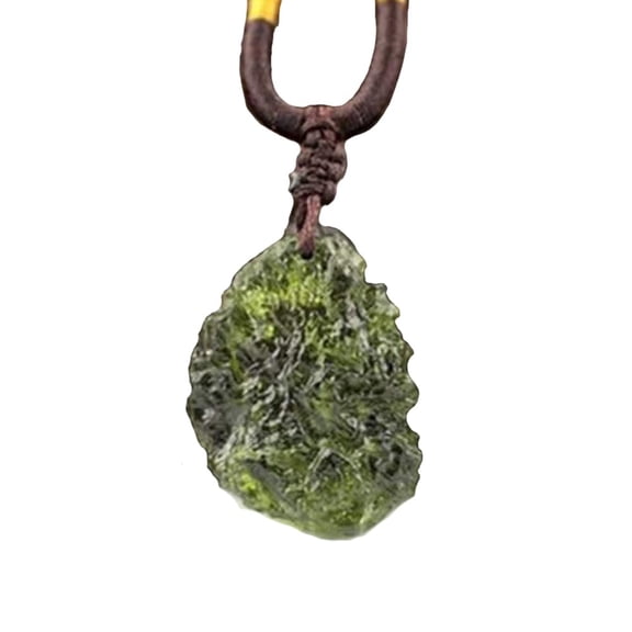 Moldavite Czech Meteorite Pendants Fall Rough Gemstone Apotropaic Rope Necklace