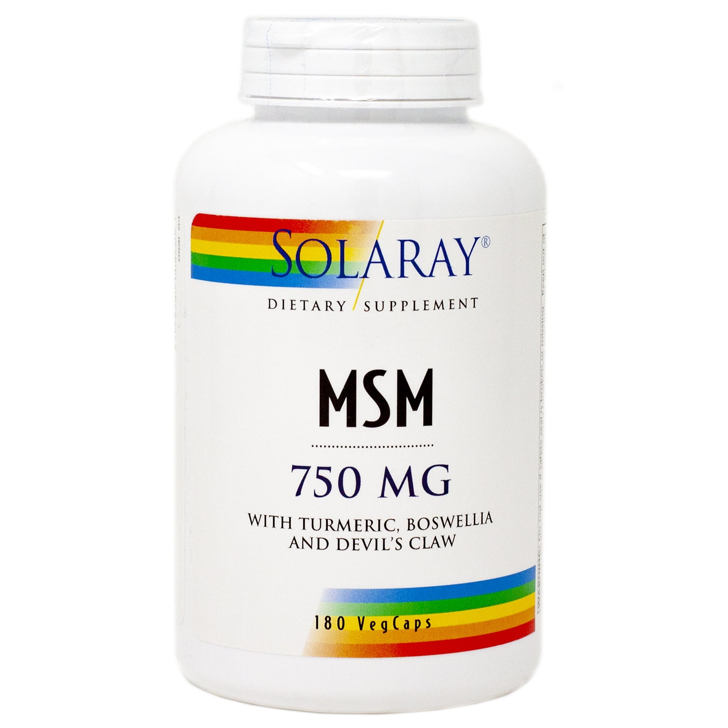 MSM 750 mg By Solaray 180 Capsules
