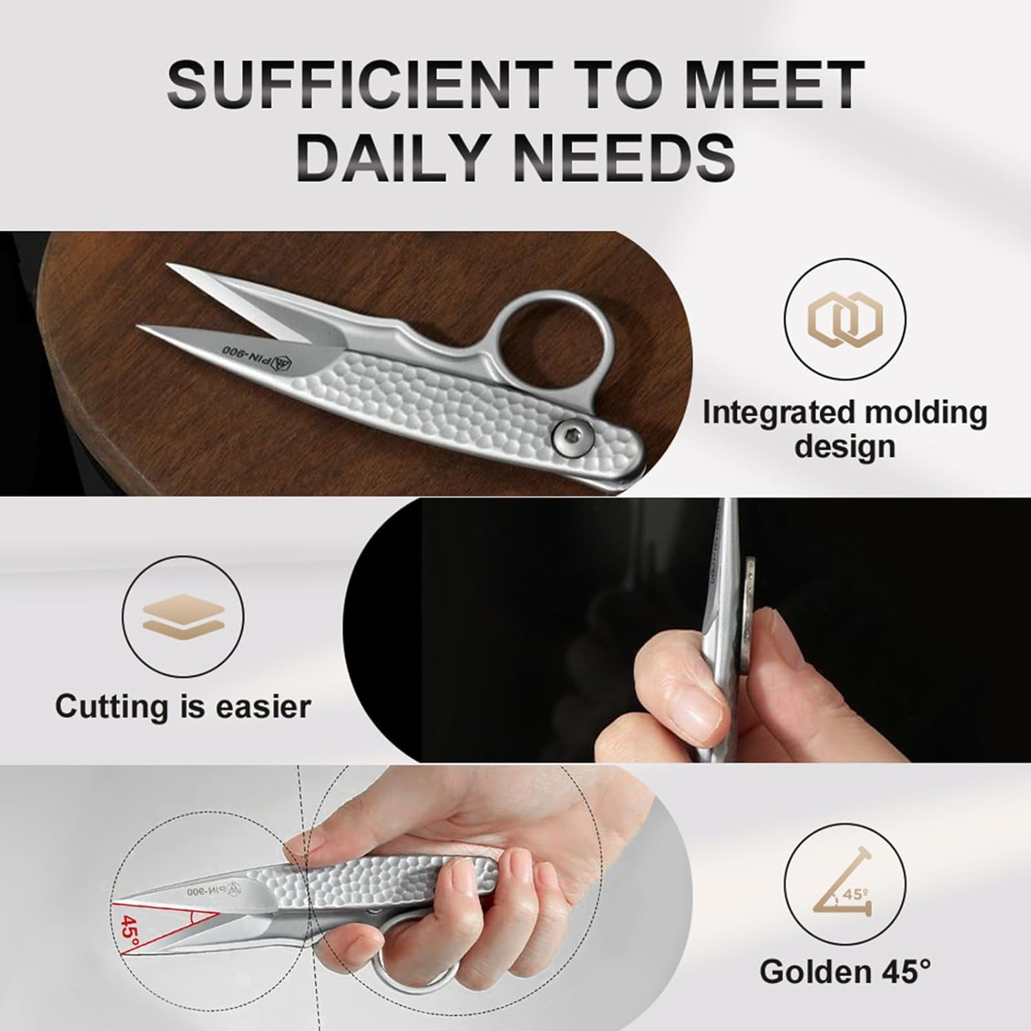 ABPETE Premium Tailor Scissors, Stainless Steel Embroidery Scissors with Comfort Grip Handle, Sharp Fabric Shears for Sewing, Quilting, Leather Making