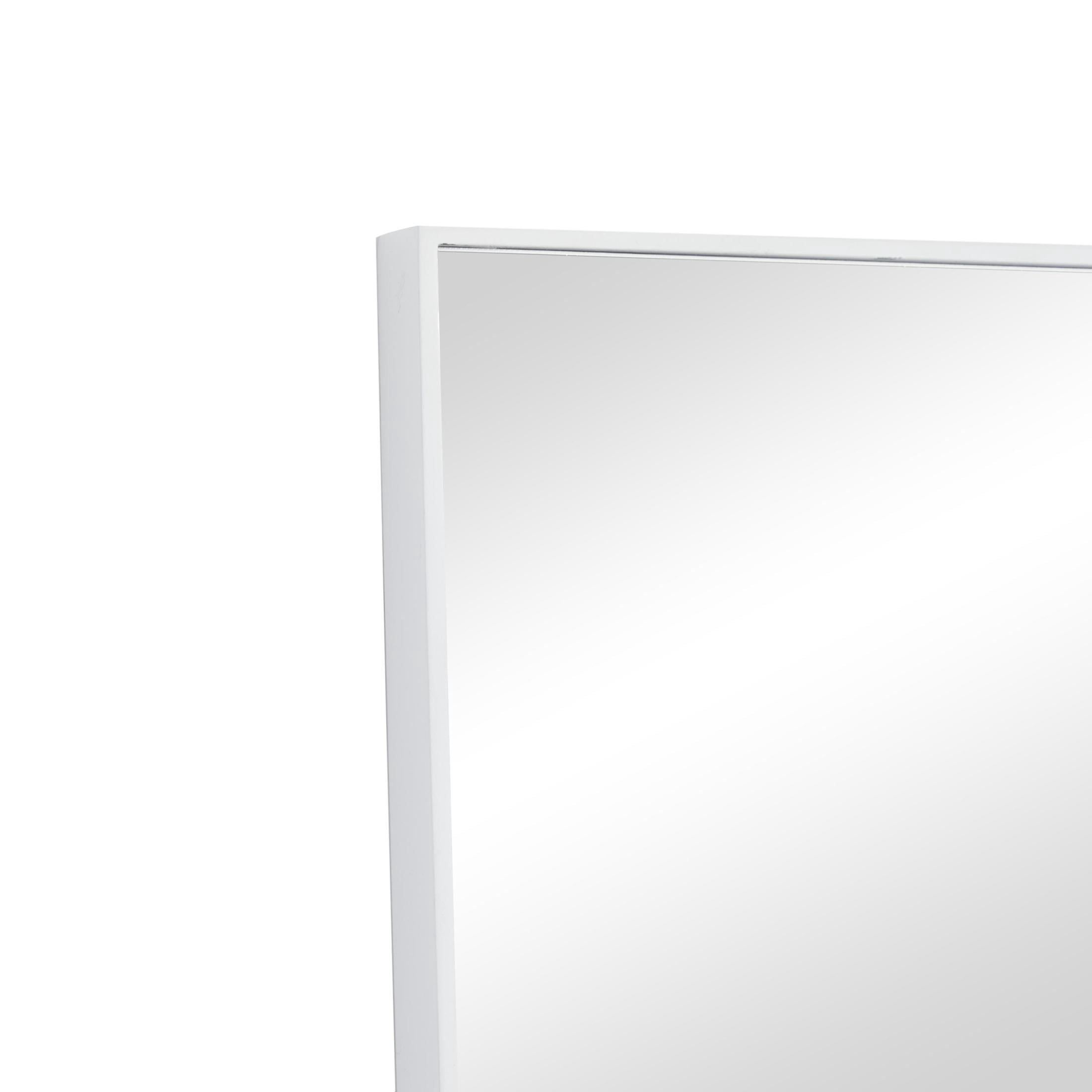 DecMode 18" x 32" White Wall Mirror with Thin Frame