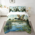 thumbnail image 2 of Manfei Mallard Duck 7-Piece Bedding Comforter Set,Rustic Lake King Bedding Sets,Green Lotus Leaves Bed Sheets For Men Women,Microfiber Bedroom Decor Reversible, 2 of 8