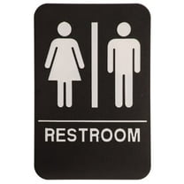 Rock Ridge Black Unisex Restroom Sign ADA-Compliant Bathroom Door Sign for Offices, Businesses, and Restaurants, Made in USA