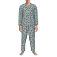 thumbnail image 3 of Naloa Funny Lobsters Men’s Pajamas Set - Long Sleeve Button Down Sleep Shirt and Pajama Bottoms Sleepwear Set-Medium, 3 of 7