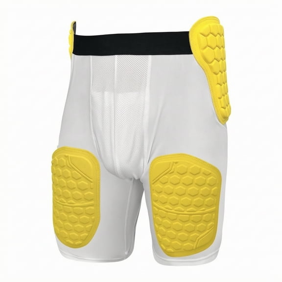 funtasica 1 Pair Stretchable Padded Compression Shorts with Impact-absorbing Hex Padding and Cup Pocket for Soccer Basketball Games
