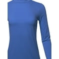 thumbnail image 4 of A2Y Women's Basic Solid Soft Cotton Long Sleeve Mock Neck Top Shirts Sapphire XL, 4 of 5