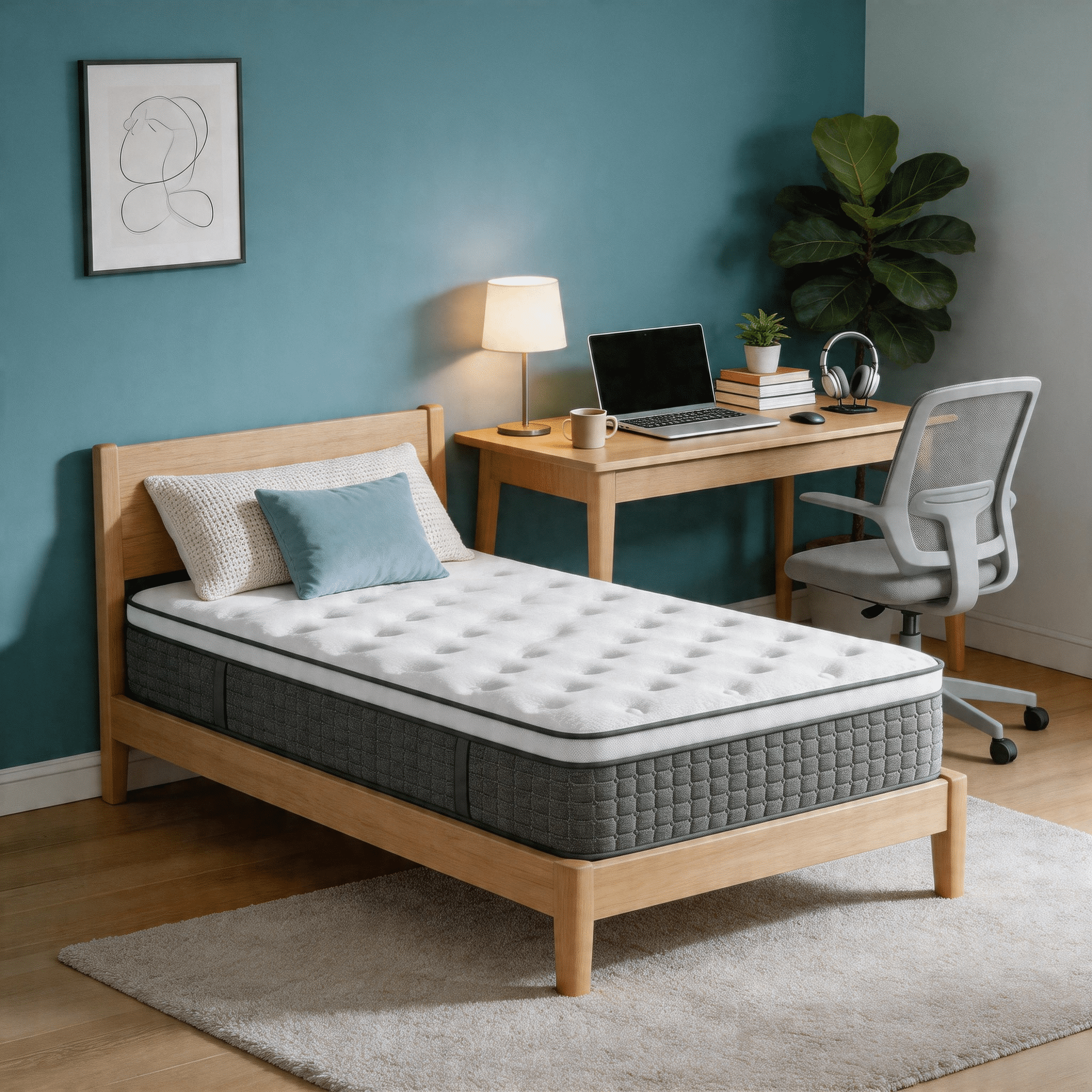 Kizreo 12 inch Hybrid Firm Twin Mattress - Cooling Gel Memory Foam and Pocket Springs with Pressure Relief, Motion Isolation, Edge Support, CertiPUR-US Certified, 365-Night Trial, Mattress in a Box
