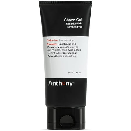 Anthony Non-Foaming Shaving Gel, Soothing Shaving Cream for Men and Women with Aloe Vera, 6 fl oz