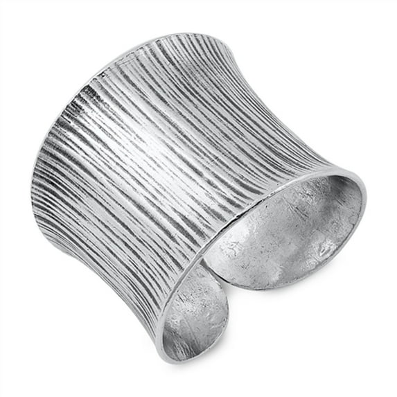 Oxidized Sterling Silver Ancient Concave Ring Size 8
