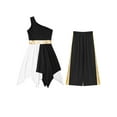 thumbnail image 3 of Miaeowve Robe de Danse Lyrique pour Filles Enfants Robe Tunique Asymétrique + Pantalon Large Culte Danse Liturgique Noir 16, 3 of 5