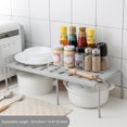 thumbnail image 4 of Zootealy Expandable Kitchen Storage Shelf Rack Stackable Pantry Shelves Kitchen Cabinet Counter Shelf Cupboard Storage Organizer Space Saving for Tableware Seasoning, 4 of 6