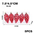 thumbnail image 3 of Christmas Tree Faux Pinecone Ornaments Set of 5, Glitter Hanging Faux Pine Cone Ornaments for for Xmas Tree Decor, 3 of 7
