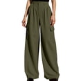 thumbnail image 4 of MYAOYINo Boundaries Womens High Waisted Cargo Pants Wide Leg Pleated Casual Work Trousers with Functional Pockets, 4 of 8