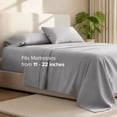thumbnail image 3 of Bare Home 22" Extra Deep Pocket Sheet Set - Premium 1800 Collection - Ultra-Soft - Queen, Light Gray, 3 of 8