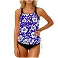 thumbnail image 2 of Viluyesy Womens Swimsuits 2-Piece, Adjustable Strap Prints Tankini with Swim Bottoms Tummy Control Bathing Suits Blue 2XL, 2 of 5