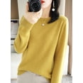 thumbnail image 2 of Autumn Winter Women Wool Sweater O-neck Long Sleeve Pullover Basic Casual Loose Style Famale Clothing Merino Wool Knitwear Tops, 2 of 5