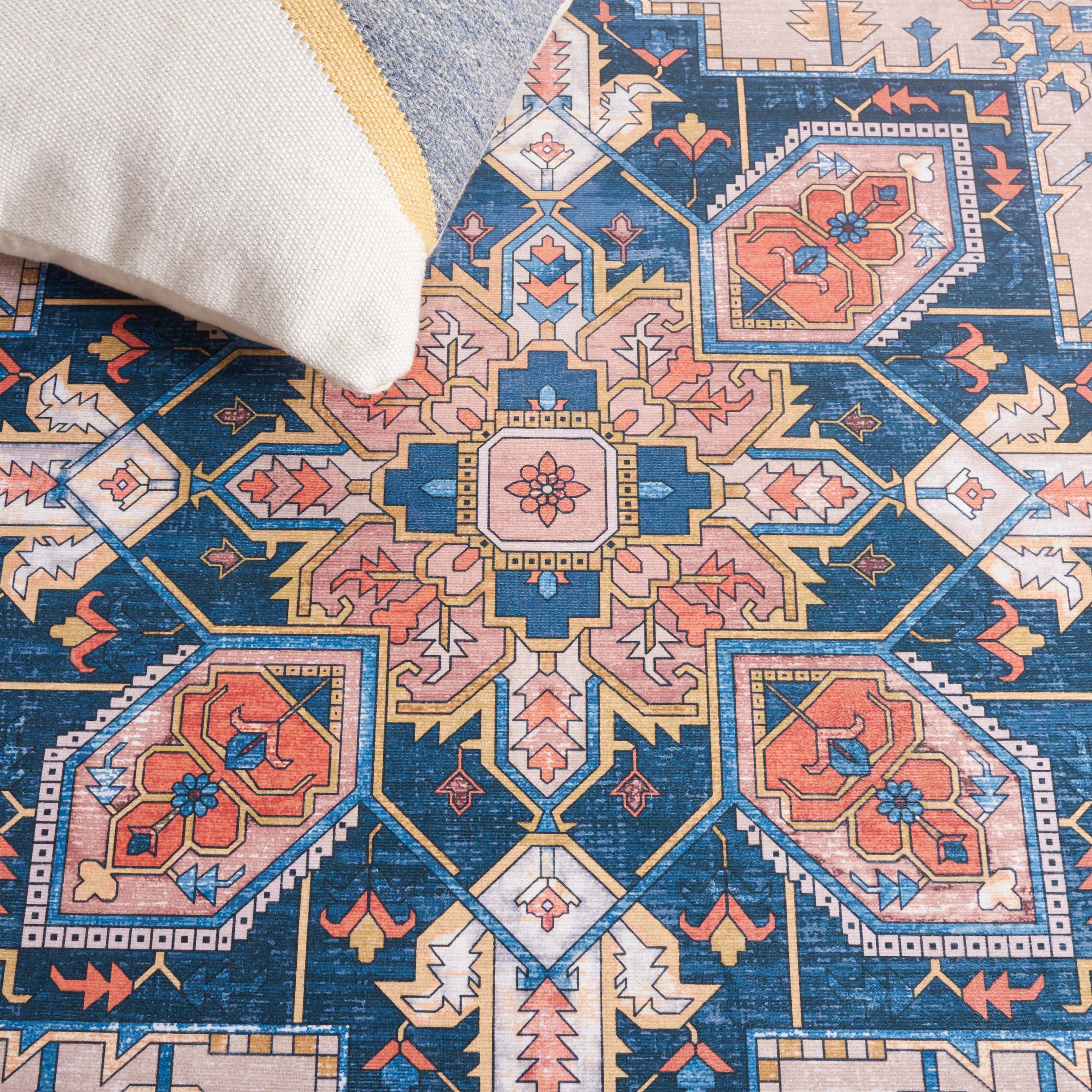 Safavieh Arizona Tyler Oriental Machine Washable Runner Rug, Rust/Beige, 2'6" x 8'