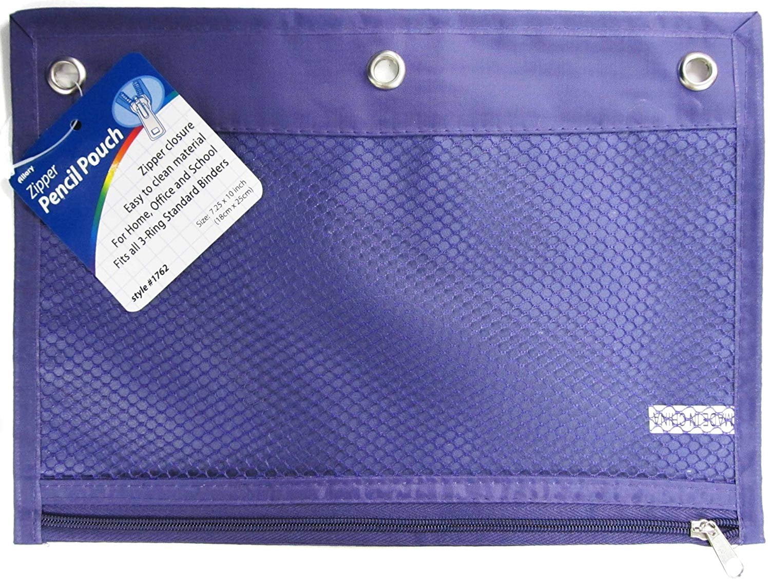 Allary Zipper Pencil Pouch, Fits All 3 Ring Binders Asst Colors