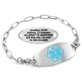 thumbnail image 1 of MedicEngraved Stainless Steel Custom Medical Alert Bracelet - 4mm Paperclip Link, 1 of 8
