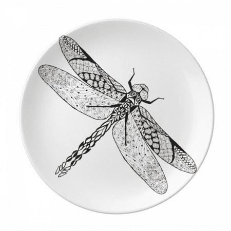 

Dragonfly Animal Portrait Sketch Plate Decorative Porcelain Salver Tableware Dinner Dish