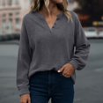 thumbnail image 4 of Womens Long Sleeve Sweaters Knit Button Shirt Lightweight Dressy Casual Basic Pullover Tops Fall Fashion, 4 of 8