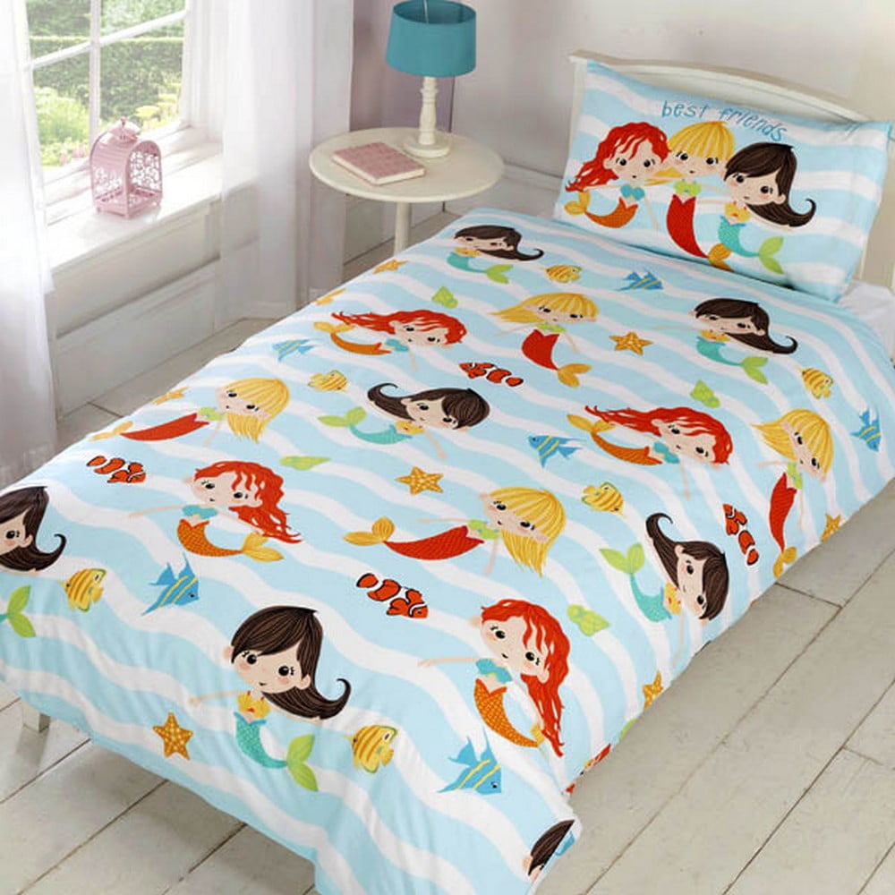 Kids Girls Mermaid Friends Single Duvet Set Walmart Canada