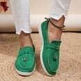 thumbnail image 2 of Women's Slip On Suede Loafers Comfortable Lightweight Business Dress Shoes Wide Width Slip On Sneakers Green Size 6, 2 of 7
