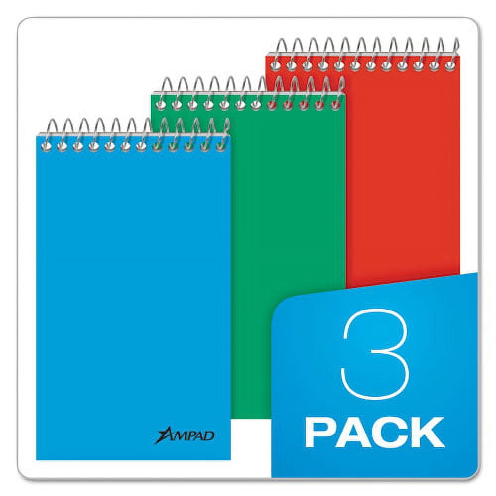"Memo Pads, Narrow Rule, Assorted Cover Colors, 60 White 3 X 5 Sheets, 3/pack | Bundle of 5 Packs"