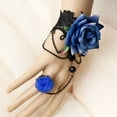 thumbnail image 2 of Gothic Lace Bracelet with Finger Ring Rose Flower Bracelet Lolita Costume Party Hand Chain for Women, 2 of 5