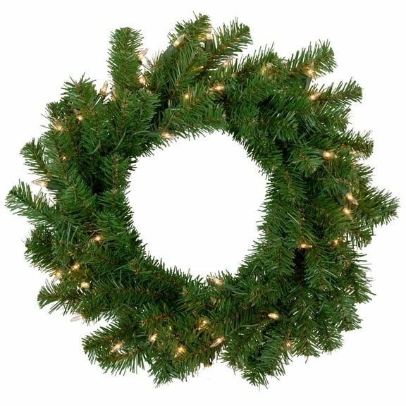 Northlight Pre-Lit Deluxe Dorchester Pine Artificial Christmas Wreath with Clear Lights