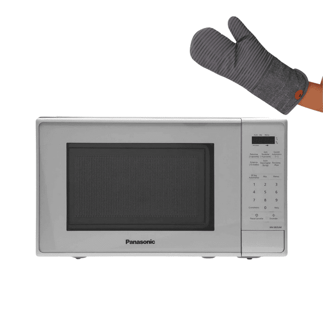 COMBO Microondas Panasonic NN-SB25JMRUH de 20 Litros (0.7ft³ / 700W) Color Blanco + Guante de Cocina.
