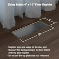 thumbnail image 6 of 2-pack Imperial Montezuma Floor Register Classic - Adjustable Steel - 2 Pack, 4 x 10-Inch, Bronze Age — Residential Use, Standard Application, 6 of 6