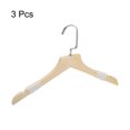 thumbnail image 3 of 3uds B30 Madera Traje Perchas 350mm Longitud Plano Cabeza Antideslizante U-Muescas Cuerda Madera Abrigo Percha con Inoxidable Acero Gancho para Chaqueta Pantalones Camisa, 3 of 7