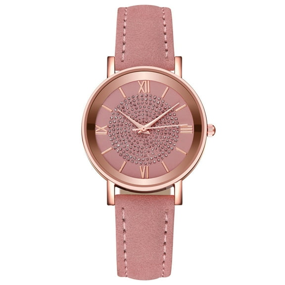Resicozy Womens Watches 2026 Classic Quartz Watch with Leather Strap Vintage Small Face Round Watches Birthday Gift for Ladies Pink