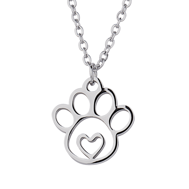 Collar para Mujer Huella de Gato Perro y Animales LuckyLy de Acero Inoxidable plateado UNITALLA