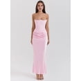 thumbnail image 5 of Women'S Bodycon Dress with A Cinched Waist Strapless Design Off-the-Shoulder Style with Boning Pink L, 5 of 9