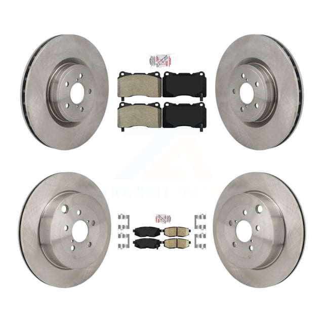 Transit Auto Front Semi-Metallic Rear Ceramic Pads and Disc Brake Rotors Kit for Car 2017 Subaru BRZ Base with Brembo Brakes K8A-107761