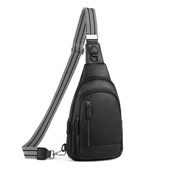 Bandolera CLUCI para mujer de piel, talla grande, color negro