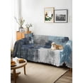 thumbnail image 3 of Navy Blue Grey Sofa Covers for 2-3 Cushion Couch L-Shaped Sectional, Modern Oil Painted Abstract Art Aesthetics Washable Sofa Covers Slipcover for Living Room Furniture, Couch Cover Blanket 71"x134", 3 of 9
