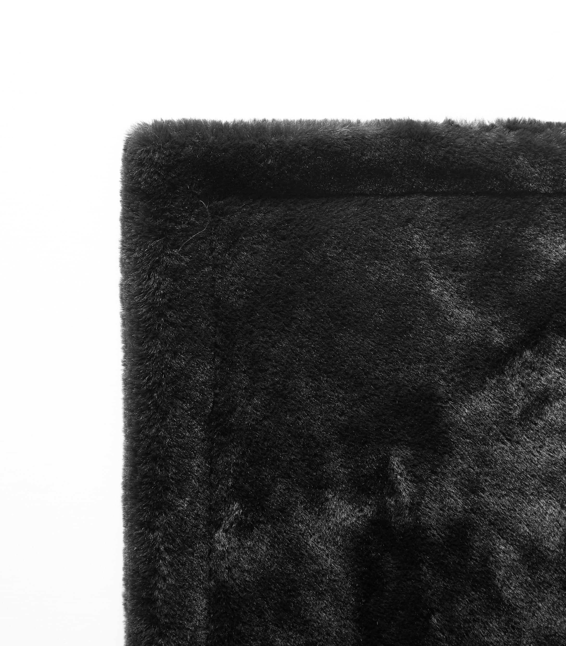 Cozy Haven Faux Fur Throw Blanket for Adults, Black, 50" x 72"