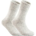 thumbnail image 3 of Lian LifeStyle Cute, Perfect Fit, Cozy Men's 2 Pairs Wool Blend Crew Socks With a Wide Size 6-9Grey, 3 of 4