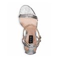 thumbnail image 3 of AQUA Womens Silver Scale Embossed Ankle Strap Metallic Silvana Round Toe Stiletto Buckle Dress Sandals Shoes 8 B, 3 of 3