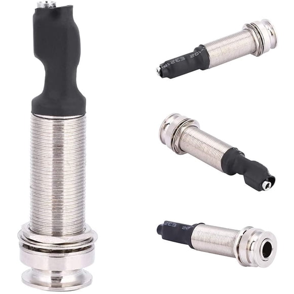 Guitar Endpin Jack, 6.35mm Output 2.5mm Input Endpin Jack for Acoustic Guitar Built-in Rod Piezo Pickup