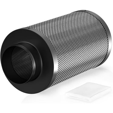 4" Inch Grow Tent Air Carbon Filter Smellines Odor Control with Clothed Pre-Filter and Lanyard for Inline Duct Fan, Grow Tent, Hydroponics Odor Scrubber