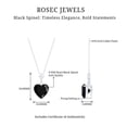 thumbnail image 6 of Rosec Jewels Black Spinel Heart Pendant Necklace with Chain - Solitaire Pendant Necklace - 8 mm - AAA Quality - with Jewelry Box, 925 Sterling Silver, 6 of 7