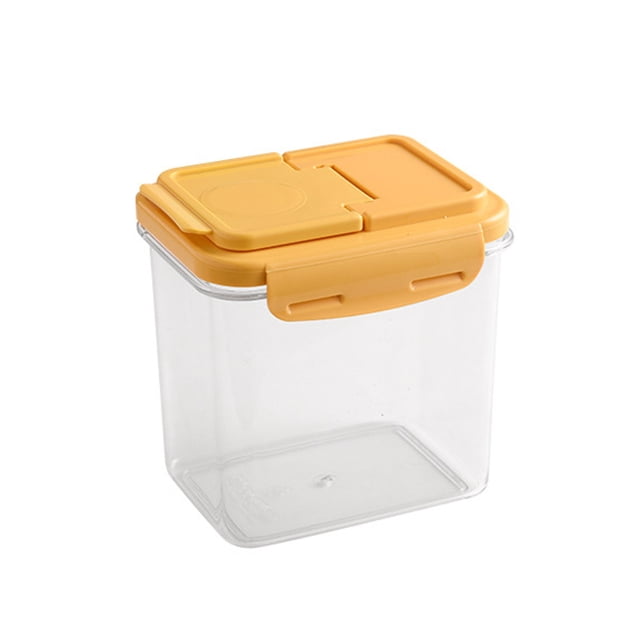 Recipientes de plástico para almacenar alimentos con tapas, para organizar la despensa; recipientes de plástico para harina y almacenamiento