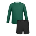 thumbnail image 6 of Odeerbi 3-14 Years Toddler Kids Teen Girls 2-Piece Long Sleeve Rash Guard Set Solid Color UPF 50+ Quick Dry Surfing Swimsuit with Boyshorts, 6 of 7