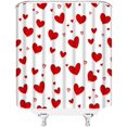 thumbnail image 4 of Valentine''s Day Shower Curtain Red White Heart Romantic Love Creative Polyester Fabric Bathroom Decor Set with Hooks(70" Wx84 H), 4 of 4