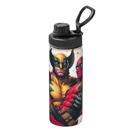 Unisex Sports Insulated Water Bottles, Deadpool_Movie Characters_Wolverine Kettle Stainless Steel Portable Cup 18oz For School Travel Gym Running